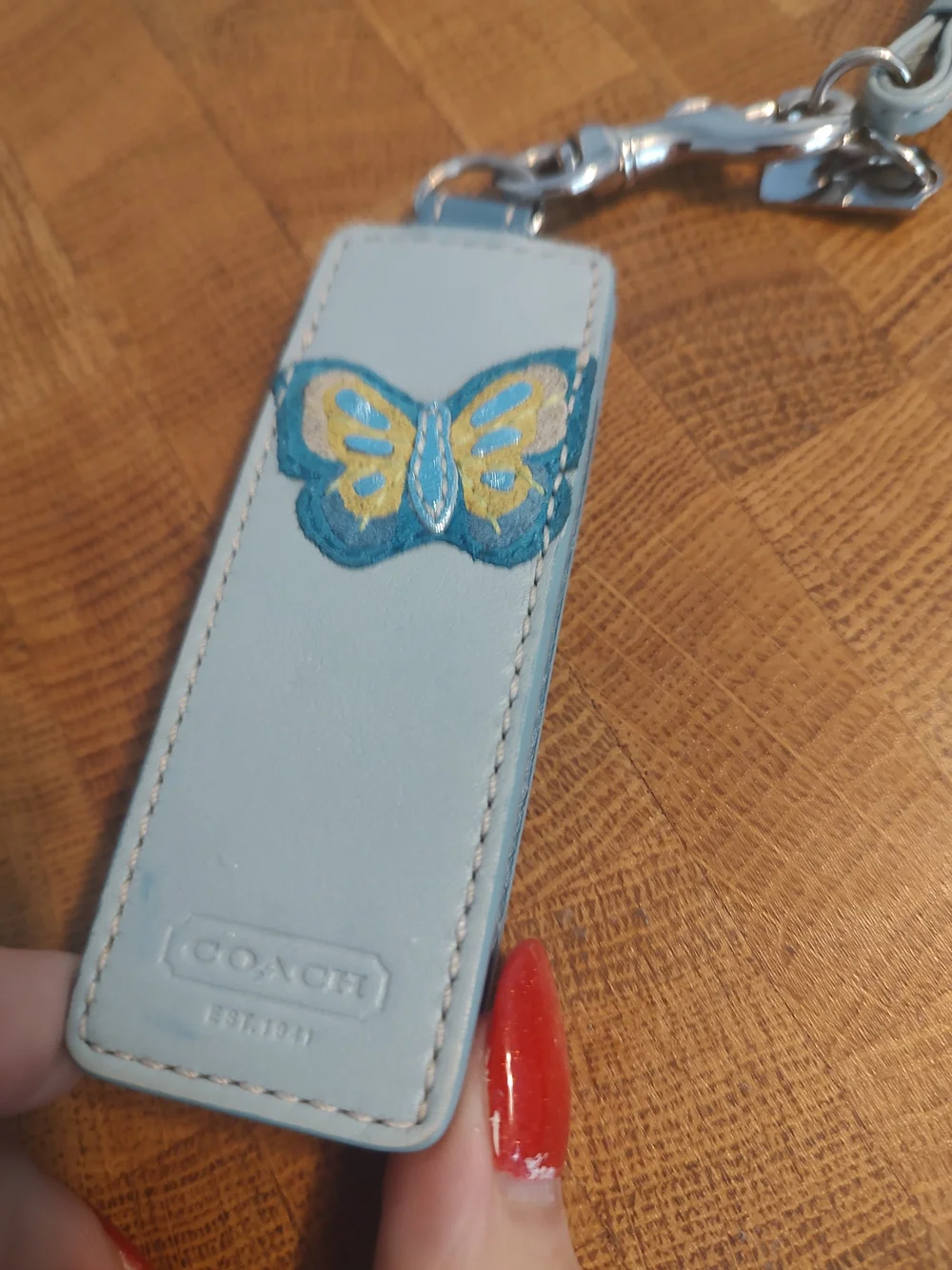 Coach vintage Y2K butterfly keychain charm w/lanyard EUC